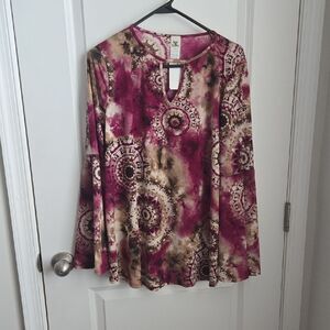 Sew In Love Pink and Brown Blouse